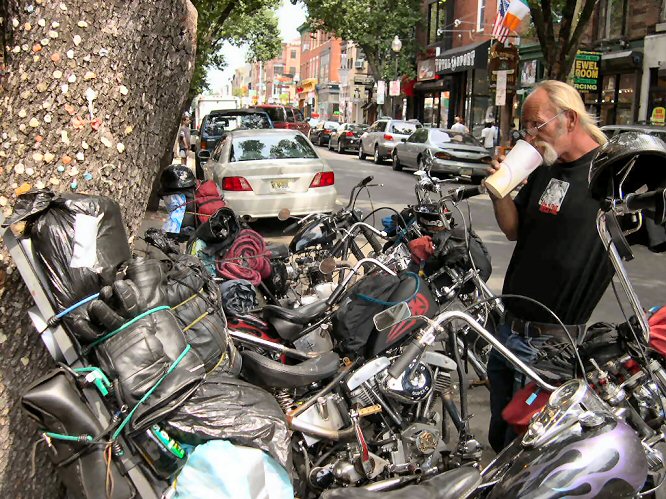 Mike guarding our bikes